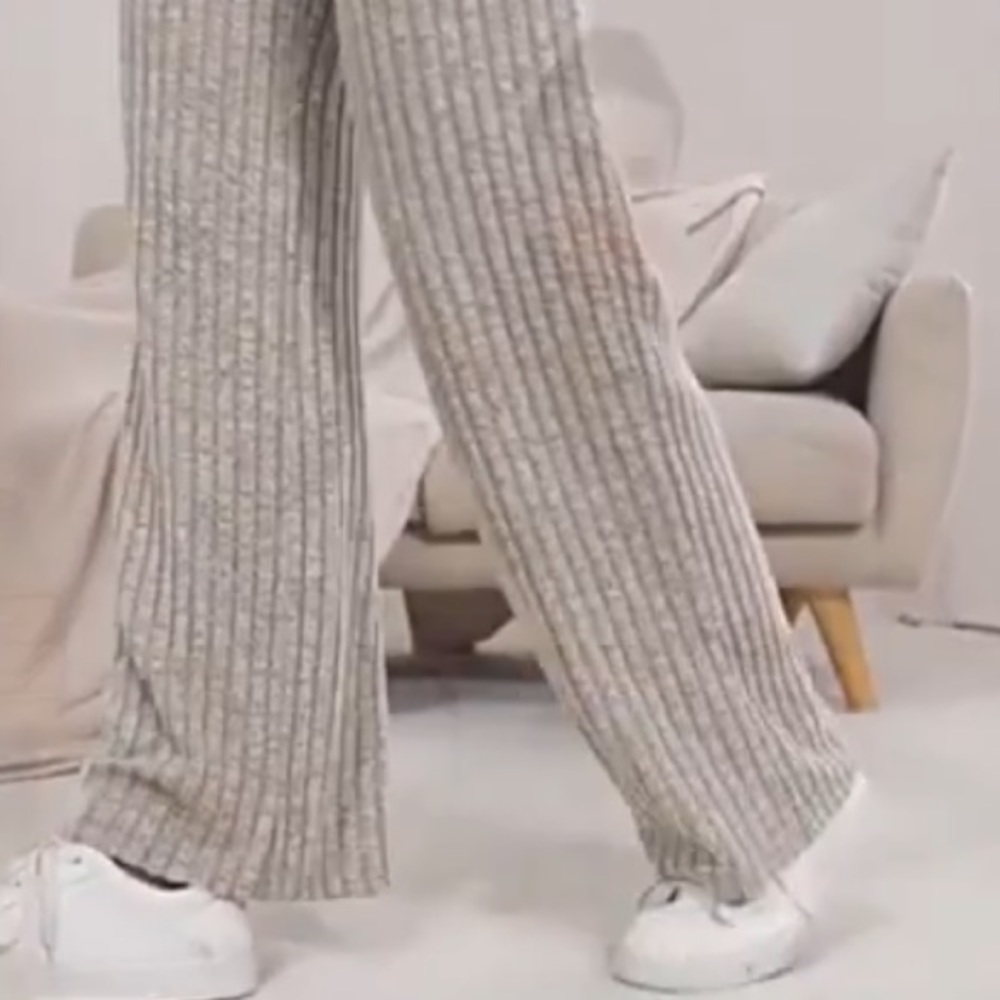 Slay In Gray Solid Knitted Long Sleeve Sweater An… - image 4